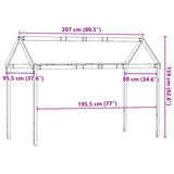 Kids' Bed Roof White 207x95.5x159 cm Solid Wood Pine 846965