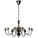 ZNTS Antique Black Metal Chandelier 8 x E14 Bulbs 241384