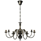 ZNTS Antique Black Metal Chandelier 8 x E14 Bulbs 241384