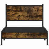 Metal Bed Frame without Mattress Smoked Oak 100x200 cm 4007809