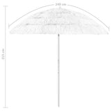 Hawaii Beach Parasol White Polyester Large Tiltable 314701