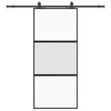 Sliding Door with Hardware Set Black 90x205 cm Tempered Glass 3375878