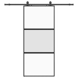 Sliding Door with Hardware Set Black 90x205 cm Tempered Glass 3375878