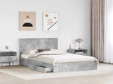 Storage Bed Concrete Grey 135 x 190 cm Engineered Wood 3409562