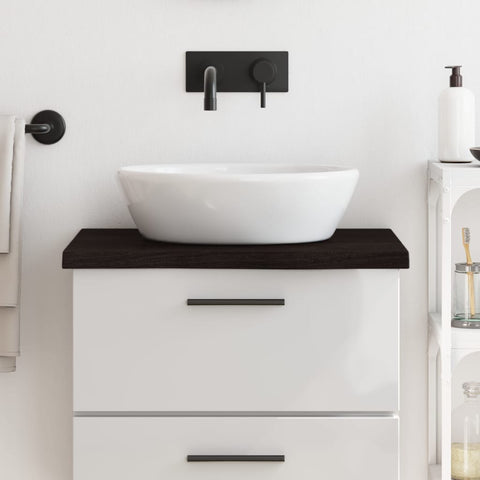 Bathroom Countertop Dark Brown 60x60x cm Treated Solid Wood 3156207