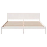 Bed Frame White 200 x 200 cm Solid Pine wood 872177