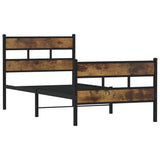 Metal Bed Frame without Mattress Smoked Oak 100x200 cm 4017066