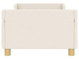 Toddler Bed Frame with Headboard Cream 70 x 140 cm Sheep Fabric 42010844