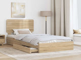 Storage Bed with Drawer Sonoma Oak 90 x 190 cm Engineered Wood 3412730