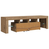 TV Cabinet with LED Lights Artisan Oak 140x36.5x40 cm Engineered Wood 856304