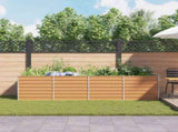 Garden Raised Bed Light Brown 320 x 80 x 77 cm Galvanised Steel 42017338