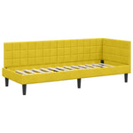 Corner Bed Frame with Headboard Yellow 80 x 200 cm Velvet 42016414