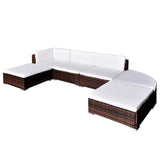 Garden Sofa Brown, Cream White PE Rattan, Powder-Coated Steel 41869