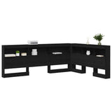 Storage Headboard with Shelf Black Oak 140 cm Engineered Wood 3335542