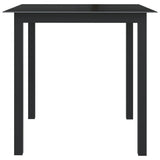 Garden Table Black 80x80x74 cm Aluminium and Glass 312200