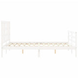 Bed Frame without Mattress White King Size Solid Wood 3193927