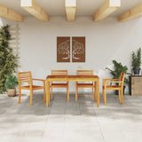 Garden Dining Set 5 pcs Brown Solid Acacia Wood 3375665