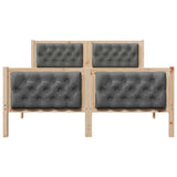 Bed Frame with Headboard Dark Grey 140 x 190 cm Solid Pine Wood 3394294
