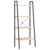 ZNTS 4-Tier Standing Shelf Light Brown and Black 56x35x140 cm 336364