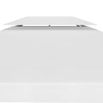 2-Tier Gazebo Top Cover 310 g/m² 3x3 m White 312074