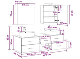 Bathroom Furniture Set 5 pcs White Engineered Wood and Glass 3406911