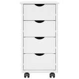 Rolling Cabinet White 34 x 39 x 65.5 cm Solid Pine Wood 42028345
