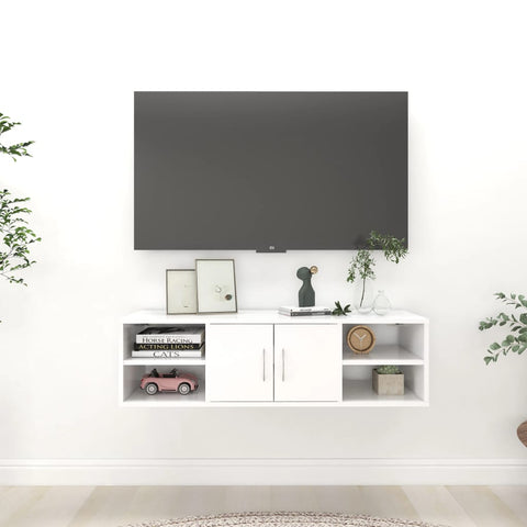 Wall Shelf White 102x30x29 cm Engineered Wood 806256