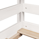 ZNTS Loft Bed with Ladder and Roof without Mattress White 80x200 cm 3282113