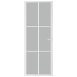 Interior Door 76x201.5 cm White Matt Glass and Aluminium 350580