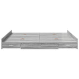 Storage Bed Frame Grey Sonoma 180 x 200 cm Engineered Wood 3335274