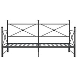 Daybed with Trundle without Mattress Black 100x190 cm Steel 4104676