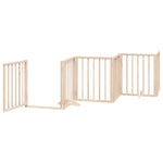 Dog Gate with Door Foldable 9 Panels 450 cm Poplar Wood 3155529