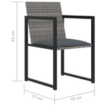 ZNTS 5 Piece Outdoor Dining Set with Cushions Poly Rattan Grey 317184