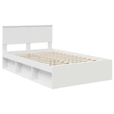 Bed Frame with Headboard White 120 x 190 cm Solid Pine Wood 3410627