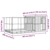 Aviary with Extension Silver 497x303x216 cm Steel 3214263