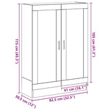Book Cabinet Black Oak 82.5x30.5x115 cm Engineered Wood 862021