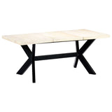 ZNTS Dining Table White 180x90x75 cm Solid Mango Wood 247431