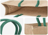 Jute Handbags 10 pcs Natural and Green 42 x 33 x 19 cm 42012287