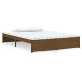 Bed Frame without Mattress Honey Brown Solid Wood 140x200 cm 814952