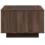 Coffee Table with LED Brown Oak 60x60x40 cm Engineered Wood 847573