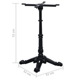 Bistro Table Leg Black 52x52x72 cm Cast Iron 325433