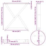 Dining Table Legs 2 pcs White 70x cm Steel 4012725