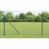 Ground Spike Fence Post 7 pcs Green Powder-Coated Steel 42004244