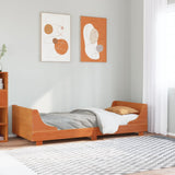 ZNTS Bed Frame without Mattress Wax Brown 100x200 cm Solid Wood Pine 850775