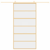Sliding Door Gold 102.5x205 cm Clear ESG Glass and Aluminium 155162