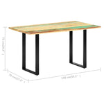 ZNTS Dining Table 140x70x76 cm Solid Reclaimed Wood 285834