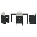 Garden Dining Set 5 pcs Black Poly Rattan 3380590