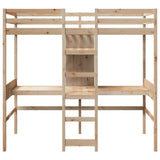 Loft Bed Frame without Mattress 90x190cm Solid Wood Pine 3308547