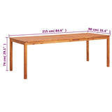 Garden Table 215x90x74 cm Solid Acacia Wood 45963