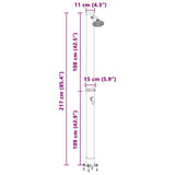 Outdoor Solar shower Black 217 cm PVC and Aluminium 42003411